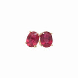 Natural Madagascar Ruby Studs in Solid 14K Gold | Push Backs | Oval 6x4mm 7x5mm 8x6mm 9x7mm 10x8mm