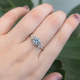 Anika 14K White Gold Brazilian Aquamarine Diamond Ring | Round 6.5mm