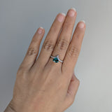 Jisha 14K White Gold 1.20Cts Indicolite Tourmaline Diamond  Engagement Ring | Pear 7x6mm