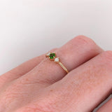 Dainty Tsavorite Ring w Earth Mined Diamonds