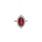 laya 14k white gold 4.52cts rubellite diamond ring | oval 13.3x8.6mm