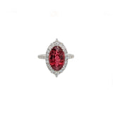 laya 14k white gold 4.52cts rubellite diamond ring | oval 13.3x8.6mm