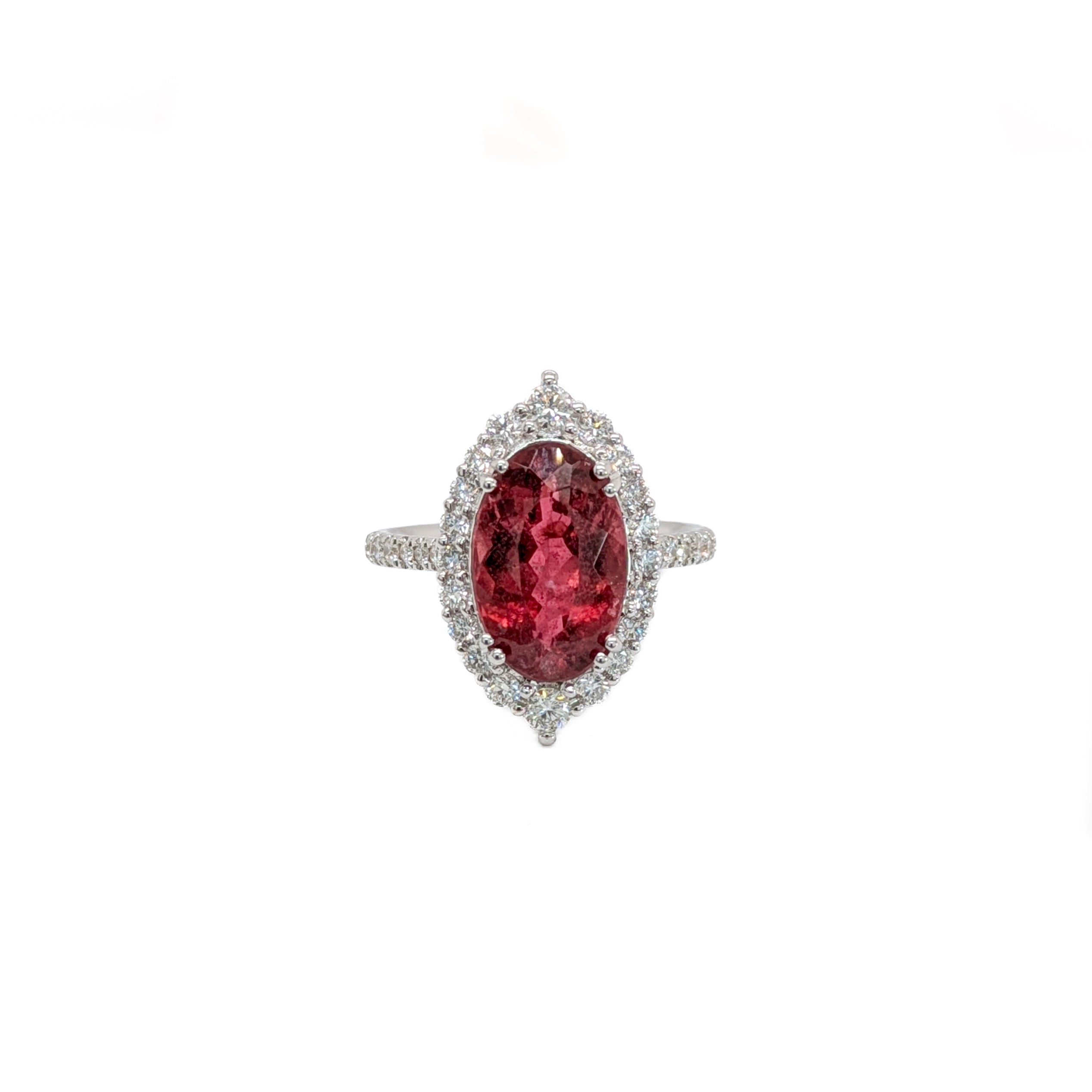 laya 14k white gold 4.52cts rubellite diamond ring | oval 13.3x8.6mm