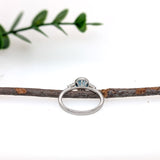 samara 14k white gold 0.80cts london blue topaz diamond wedding ring | round 6mm