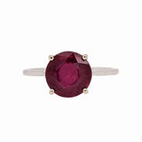 Solitaire Round Madagascar Ruby Ring in 14K Solid Gold | Round 9mm