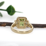 Adhya 14K Yellow Gold 3.63cts Sphene Diamond Ring | Cushion Cut 9x7mm
