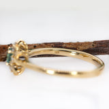 Rachel 14K Yellow Paraiba Color Tourmaline Diamond Ring | Round 4mm