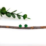 14K Solid Gold Tsavorite Solitaire Studs | Round 5mm