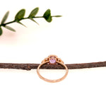 virgo 14k yellow gold 1.26cts purple sapphire diamond ring | oval 7x6mm