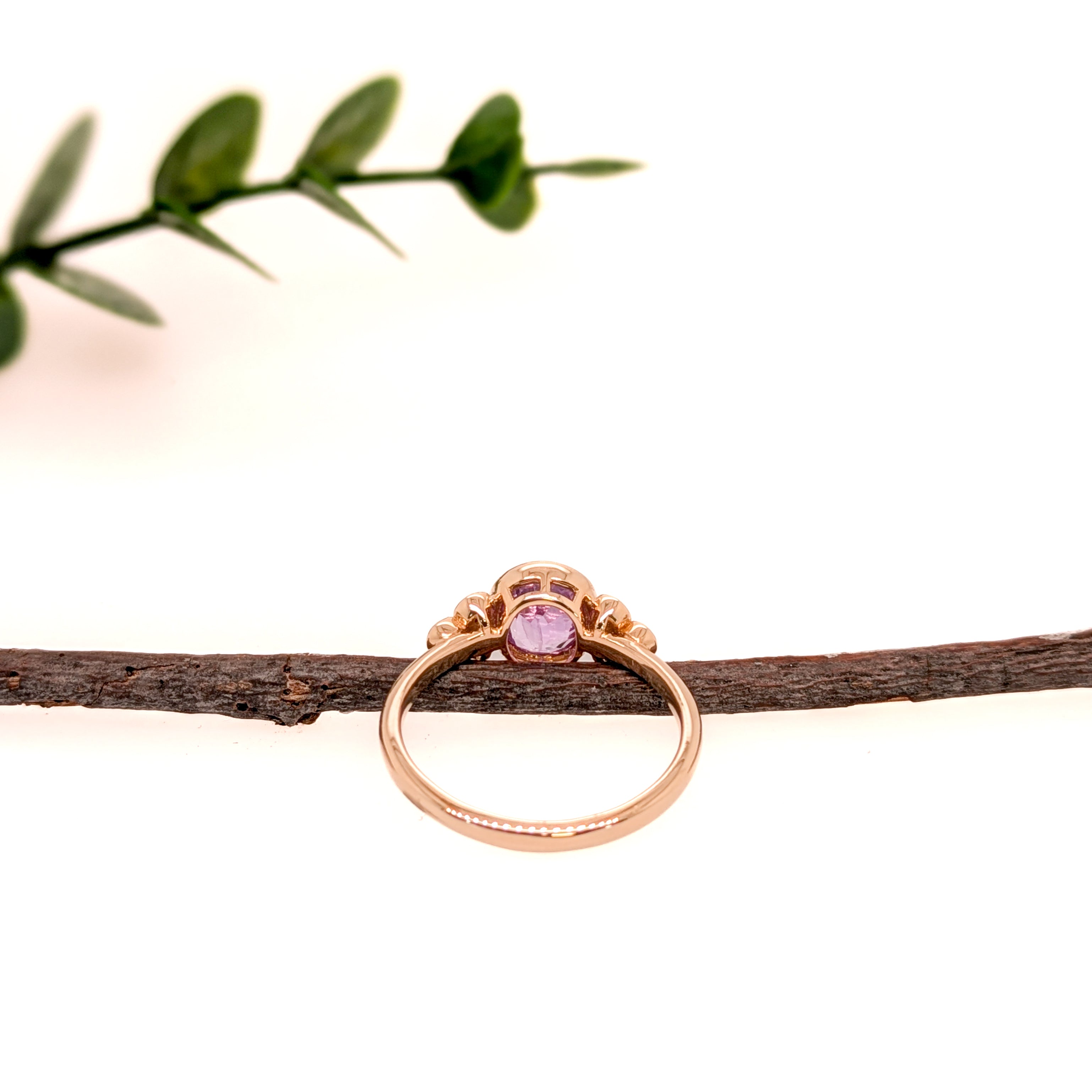 virgo 14k yellow gold 1.26cts purple sapphire diamond ring | oval 7x6mm
