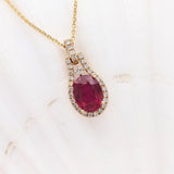 Elegant Ruby Pendant w Diamond Accents