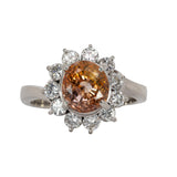 Previously Loved AGL Certified No Heat 2cts Orange Sapphire Diamond Ring | Oval 8x6mm