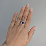 sonam 14k white gold 1.58cts tanzanite diamond ring | emerald cut 8x6mm