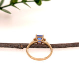 zanira 14k yellow gold 1.43cts tanzanite diamond ring | emerald cut 6mm