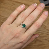 Jisha 14K White Gold 1.20Cts Indicolite Tourmaline Diamond  Engagement Ring | Pear 7x6mm