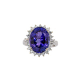 Aria 14K White Gold Tanzanite Diamond Ring | Oval 13x10mm