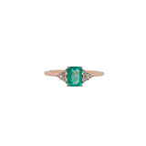 Reena 14K Rose Gold 0.56cts Ethiopian Emerald  Diamond Ring | Emerald Cut 6x4mm