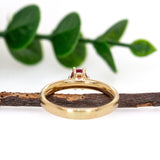 Akshita 14K Yellow Gold Madagascar Pink Spinel Diamond Ring | Round 4mm