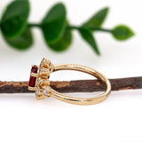 Sona 14K Yellow Gold Mozambique Ruby Diamond Ring | Oval 7x5mm