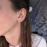 6x4mm 7x5mm Emerald Cut Lab Diamond Solitaire Stud Earrings in 14K Gold