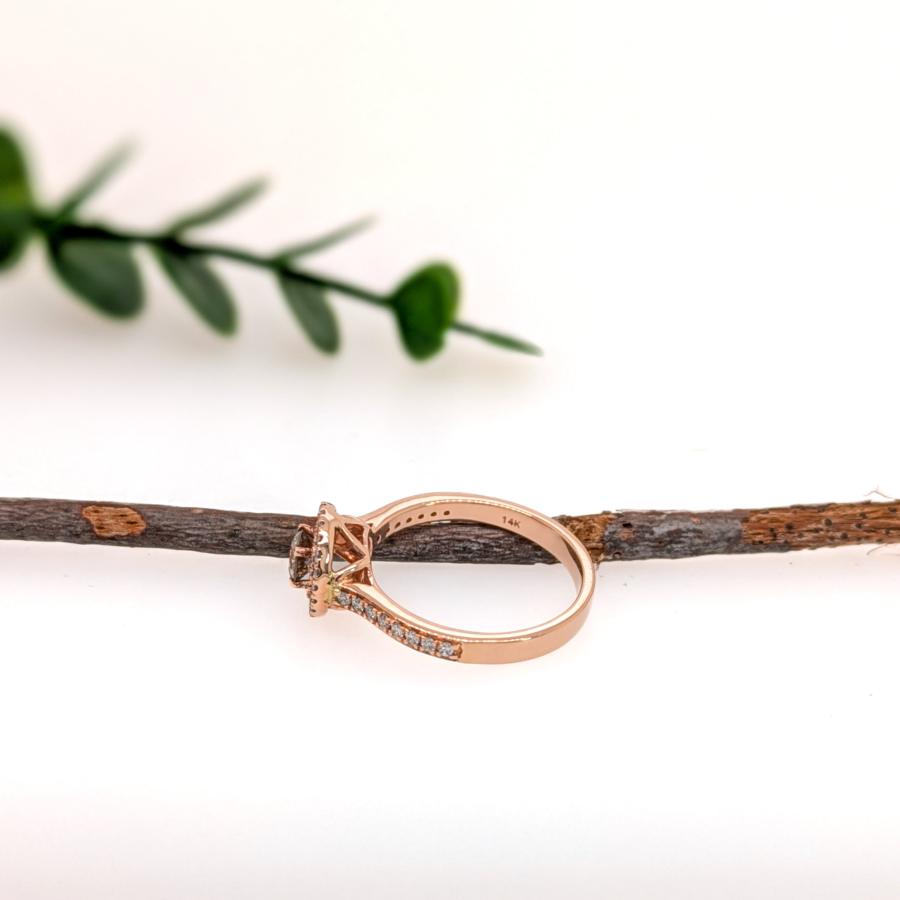 Previously Loved 14K Rose Gold 0.31cts Champagne Diamond Ring | Round 4mm