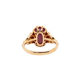 Devashi 14K Yellow Gold Star Ruby Diamond Ring | Oval 11.8x7.8mm