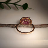 Angel 8.4cts Star Ruby Ring w Natural Diamond Accents in Solid 14K Gold | OV 12x10mm