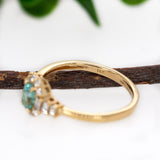 Pakhi 14K Yellow Gold Paraiba Color Tourmaline Diamond Ring | Oval 5.5x4mm