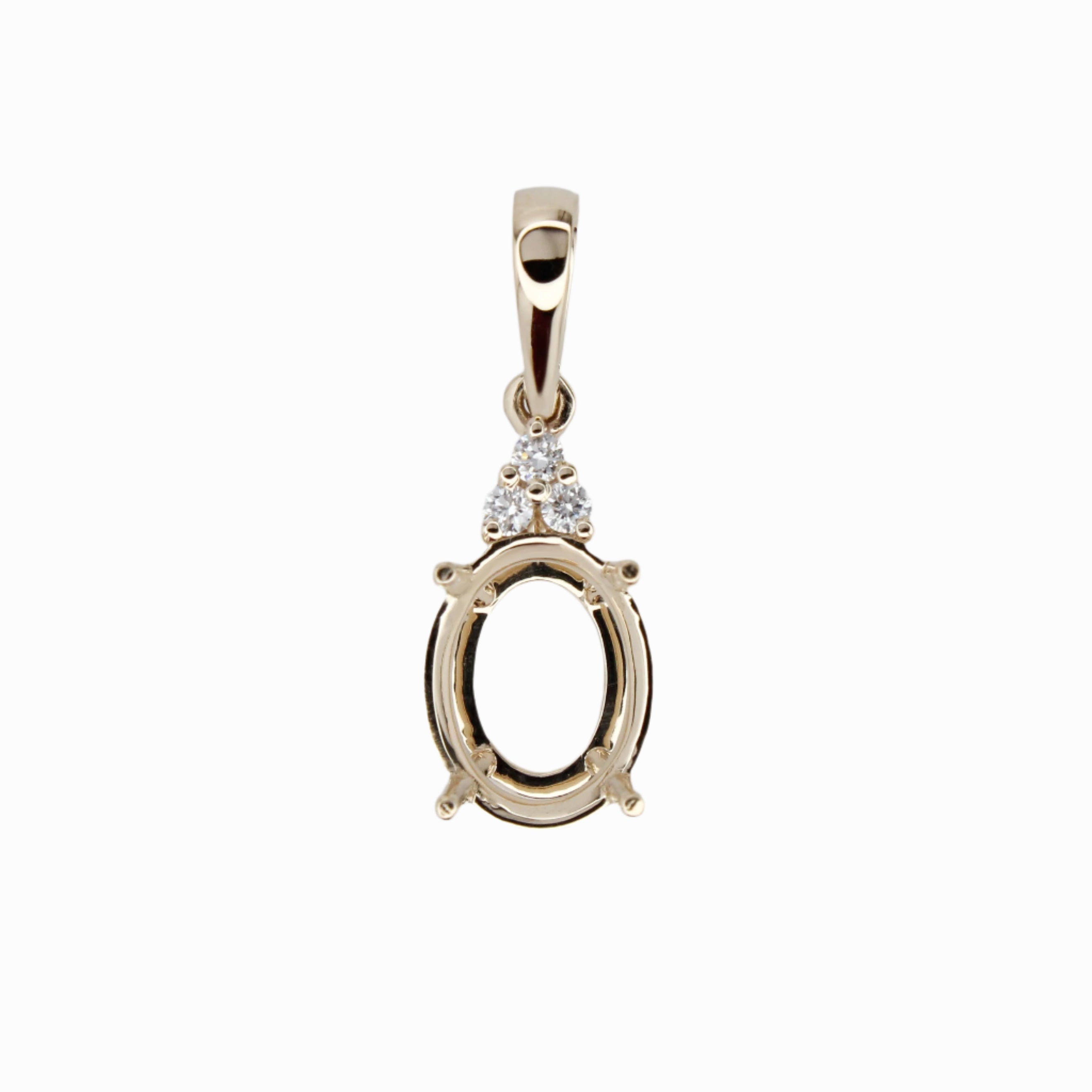 lia 14k gold semi mount diamond pendant