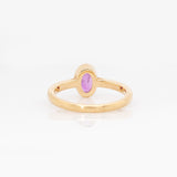 Vivia 14k Solid Gold Pink Sapphire Ring with Natural Diamonds Accents | Oval 7x5mm