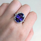 Aria 14K White Gold Tanzanite Diamond Ring | Oval 13x10mm