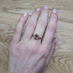 Henna 14K Rose Gold 1.19cts Padparadscha Sapphire Diamond Ring | Oval 6X4.5mm