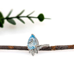 Anisha 14K White Gold 3.43cts Aquamarine Diamond Promise Ring  | Pear Shape 13x9mm