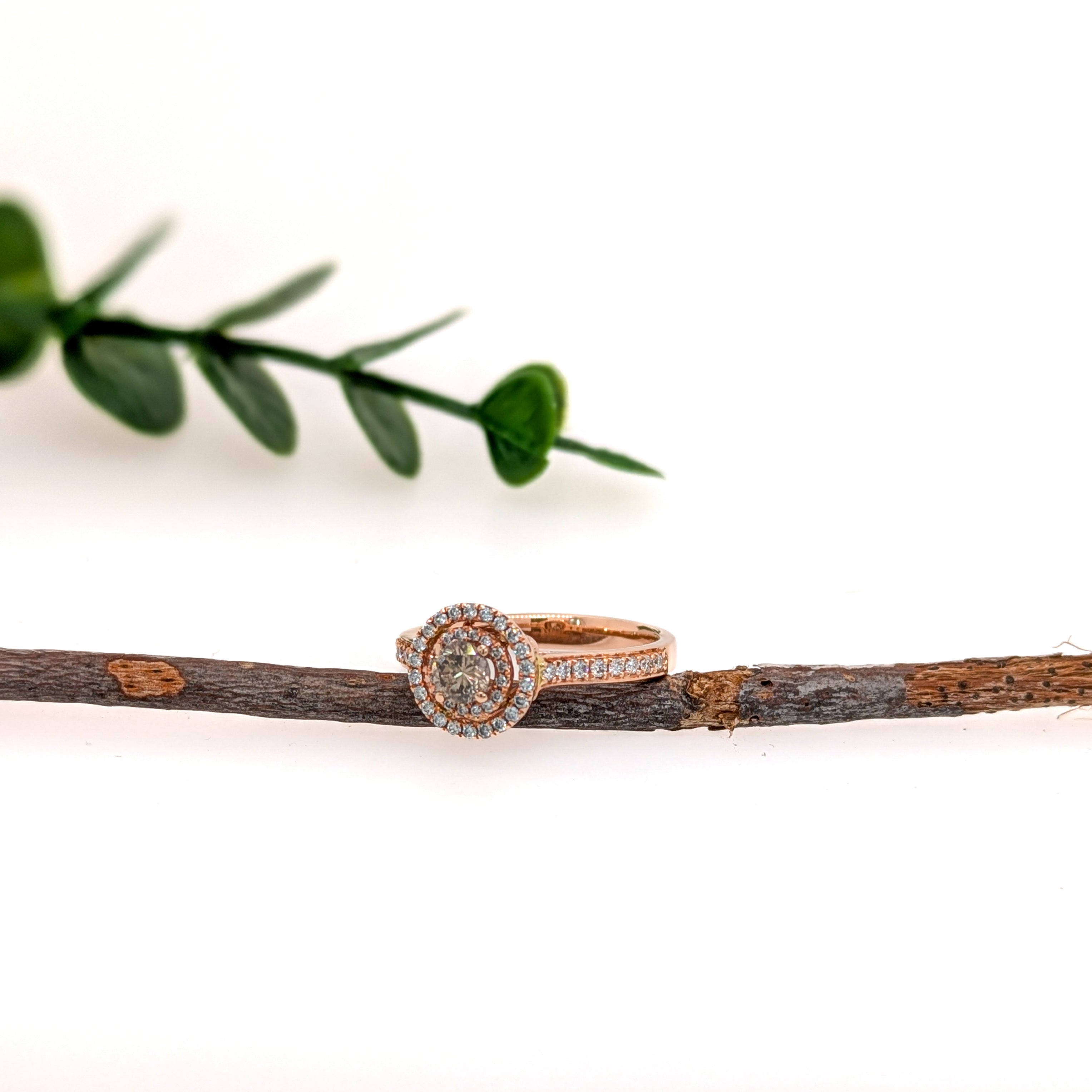 Previously Loved 14K Rose Gold 0.31cts Champagne Diamond Ring | Round 4mm