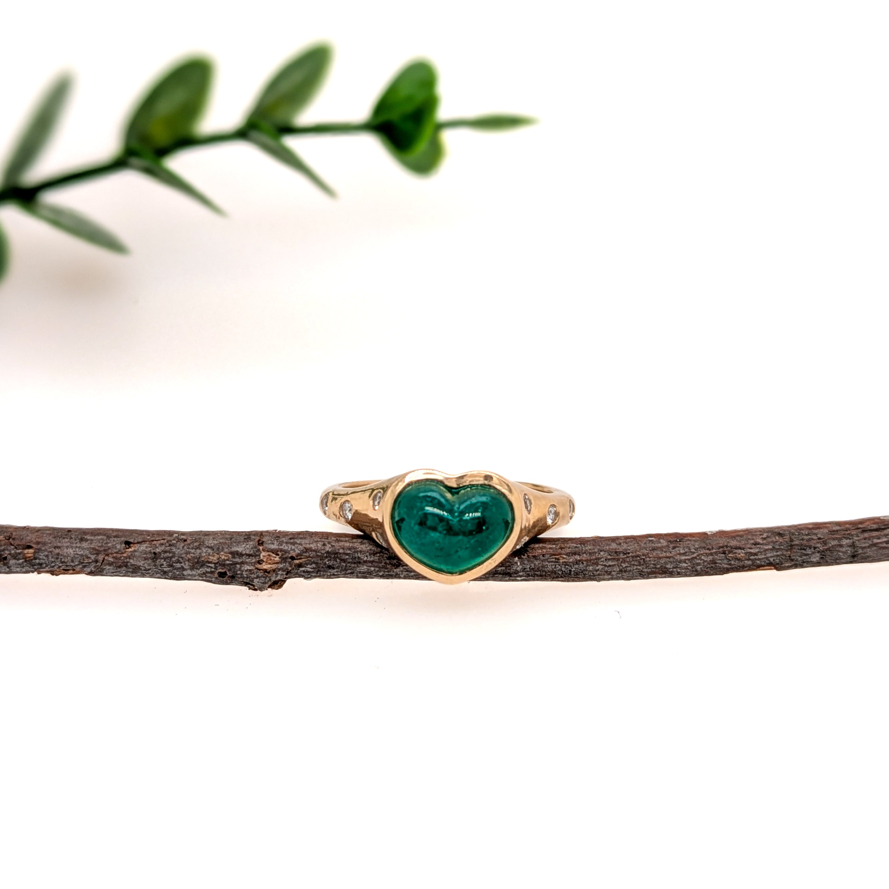 Yemi 14K Yellow Gold 2.32cts Emerald Diamond Promise Ring | Emerald - 9.4x7.3x5.3mm