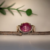 Bold Collection | 14K Yellow Gold 7.3cts Star Ruby Diamond Ring | Oval 10.5x9.6mm