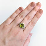 Adhya 14K Yellow Gold 3.63cts Sphene Diamond Ring | Cushion Cut 9x7mm