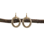 gleaming oval 14k gold semi mount drop earring