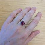 Bhavna 14K Yellow Gold 4.9cts Madagascar Ruby Diamond Ring | Emerald Cut 9mm