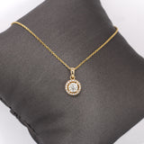 Samridhi 14K Yellow Gold Diamond Pendant | Round 4mm