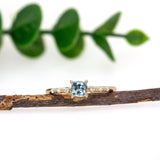 Misti 14K Yellow Gold Brazilian Aquamarine Diamond Ring | RD 4mm