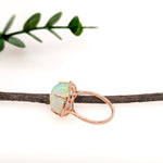 liora 14k yellow gold 6.77cts opal diamond ring | oval 15x12mm