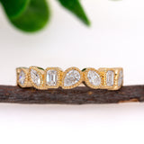 Milgrain Details Lab Diamonds Ring w 14K Yellow Gold | Mix 0.2mm