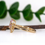 Vanya 14K Yellow Gold Pink Sapphire Diamond Ring | Pear Shape 8x5.5mm