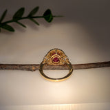 astra 14k yellow gold 4.95cts star ruby diamond wedding ring | oval 11x8mm