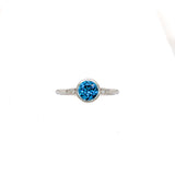 samara 14k white gold 0.80cts london blue topaz diamond wedding ring | round 6mm