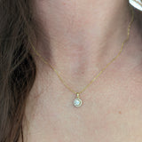 Samridhi 14K Yellow Gold Diamond Pendant | Round 4mm