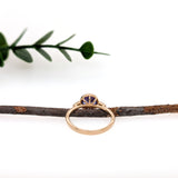 Nivya 14K Yellow Gold 1.24cts AAA Tanzanite Diamond Ring | Round 7mm