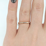 Bezel Set Diamond Band in 14K White, Yellow or Rose Gold | Stackable Ring | Wedding Band | Engagement Band | Promise Band | Sizable