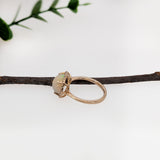 Angel 14K Yellow Gold 2.64cts Opal Diamond Ring | Oval 12X9mm